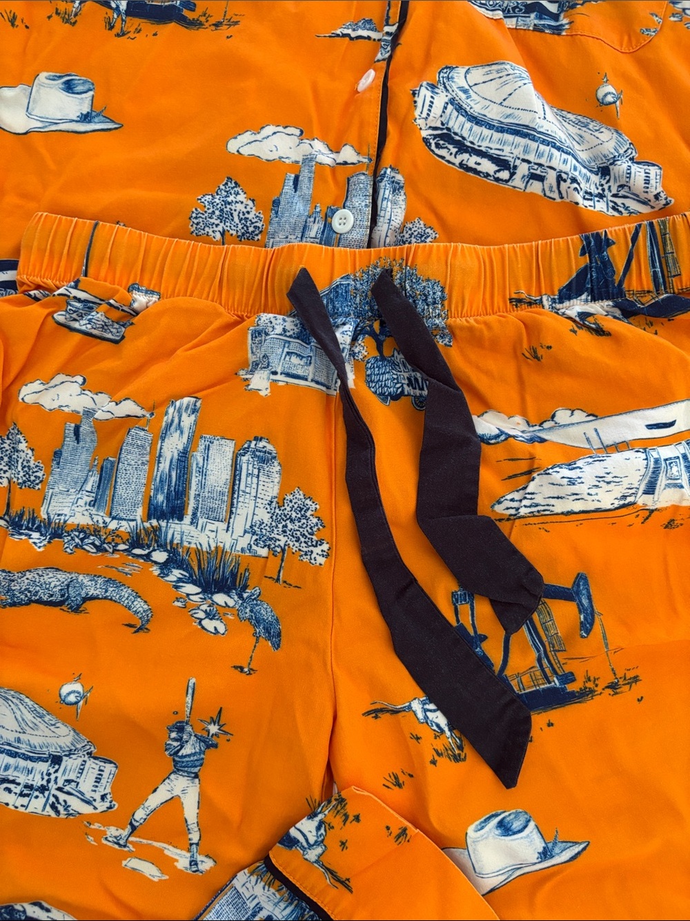 Houston toile Short-Sleeve Pajama Set in Orange - Picture 5 of 12